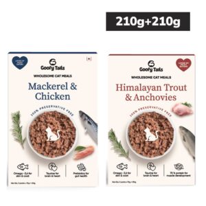 Goofy Tails Mackerel & Chicken and Himalayan Trout & Anchovies Combo Cat Meals
