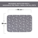 Goofy Tails Reusable Pee Pads for Dogs (Bone Print,90x80cm) image 3