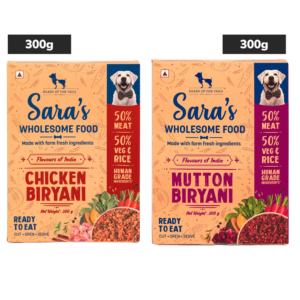 HUFT Sara's Wholesome Flavours Of India Chicken and Mutton Biryani Dog Wet Food Combo