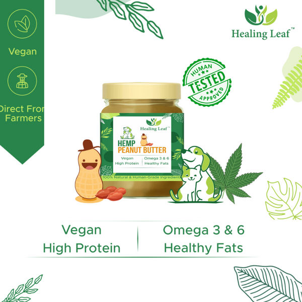 Healing Leaf Hemp Peanut Butter for Dogs and Cats