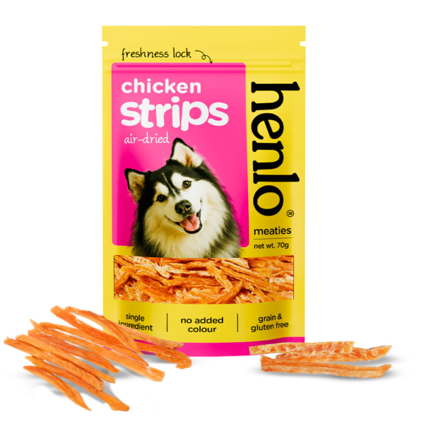 Henlo High Protein Air Dried Chicken Strips Dog Treats