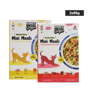 Homiee & Ginger Grain Free Mini Meals Chicken & Sweet Potato and Chicken & Quinoa Fresh Food for Dogs Combo