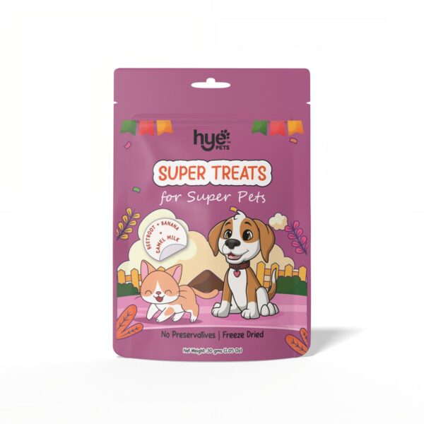 HYE Pets Freeze Dried Treats with Camel Milk, Beetroot and Banana for Dogs and Cats