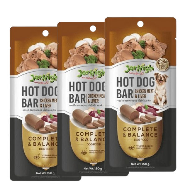 JerHigh Hot Dog Bar Chicken Meat and Liver Dog Treats