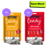 Kitty Yums Salmon & Skipjack and Crab & Chicken Creamy Cat Treats Combo image 2