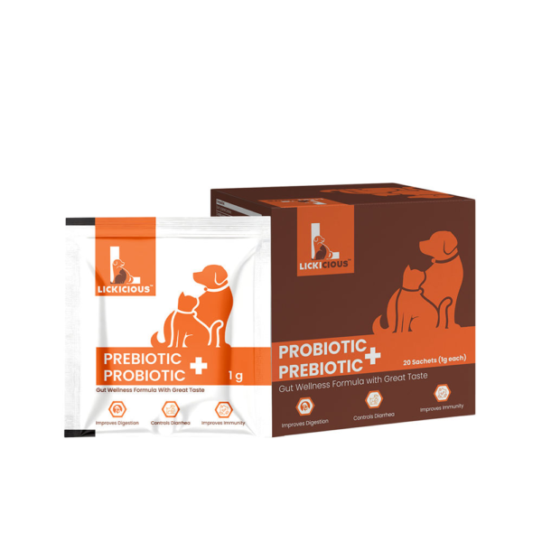 Lickicious Pre and Probiotics Sachets,Gut Health & Digestion for Dogs & Cats