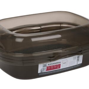 M Pets Alexandria 2 Layer Cat Litter Tray for Cats (Taupe Grey)