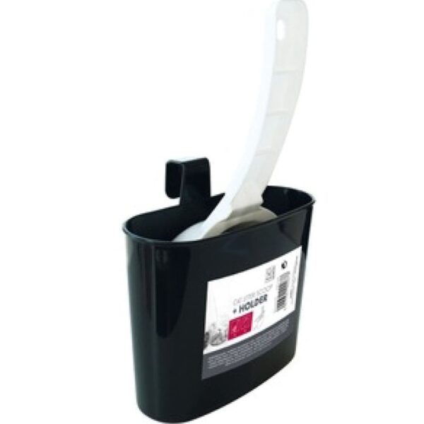 M Pets Litter Scoop and Holder for Cats (Black/White)