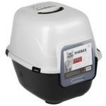 M Pets THEBES Litter Box for Cats (Black/White) image 1