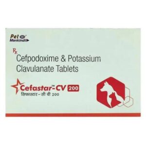 Mankind Cefastar CV 200mg Tablet (Cefpodoxime & Clavulanic) for Dogs and Cats
