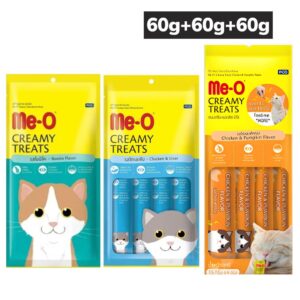 Me O Bonito Creamy, Chicken and Liver Creamy and Chicken and Pumpkin Treat Combo Cat