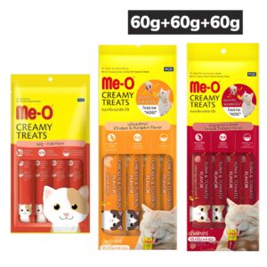 Me O Crab Creamy, Chicken and Pumpkin and Tuna and Tomato Creamy Treat Combo Cat