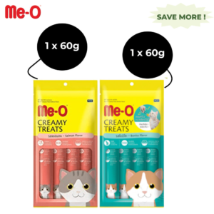 Me O Creamy Salmon and Creamy Bonito Cat Treat Combo