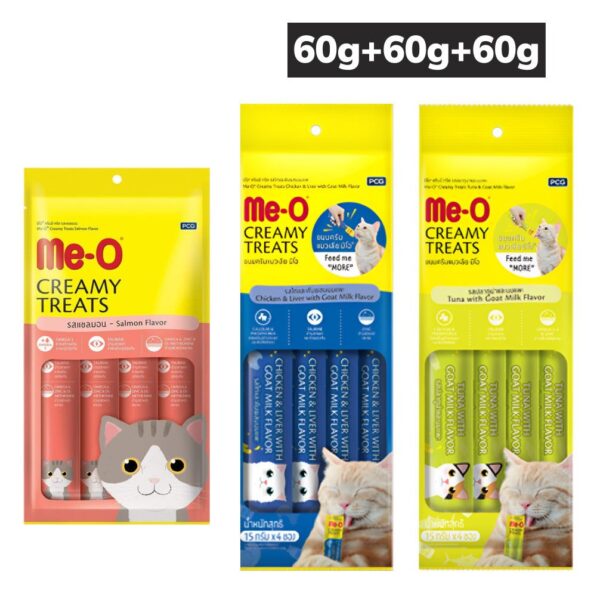 Me O Salmon, Chicken, Liver, Goat, Milk, Tuna Combo Creamy Treats Cat