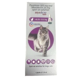 MSD Animal Health Bravecto 500mg (Fluralaner) Spot On for Large Cats (1 tube)