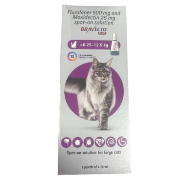 MSD Animal Health Bravecto 500mg (Fluralaner) Spot On for Large Cats (1 tube)