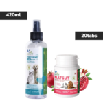 Natural Remedies Natgut Digestive Tablets & Fresh Me Up Bloom Dry Shampoo Dogs & Cats Combo image 1