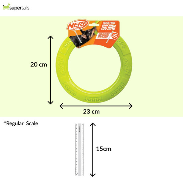 Nerf Dog Dental Tug Ring Toy for Dogs (Green)