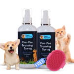Papa Pawsome Pee Poo Potty Training Spray and Palm Brush for Dogs and Cats image 1