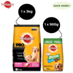 Pedigree PRO Large Breed Puppy Dry Food and Chicken Flavour Biscrok Treat Combo (3kg +900g) image 1