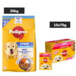 Pedigree Puppy Dog Food Combo |Meat & Milk Dry & Chicken & Liver Wet image 2