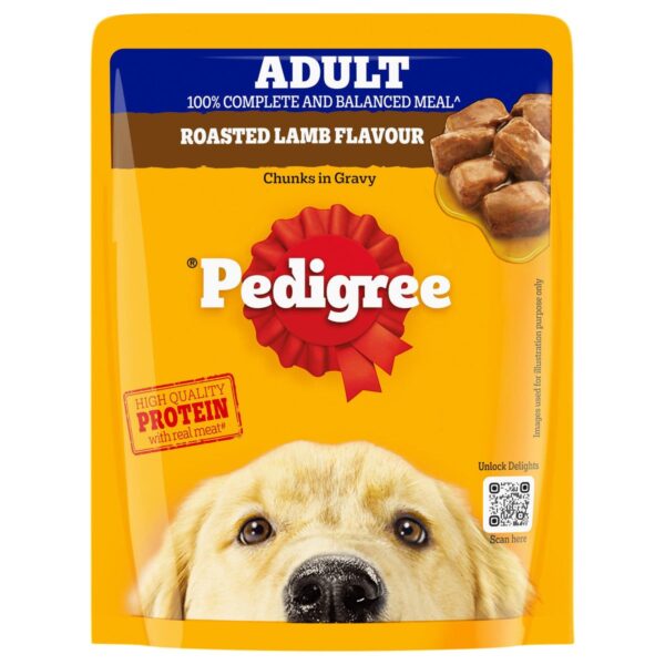 Pedigree Roasted Lamb Flavour Chunks in Gravy Adult Dog Wet Food