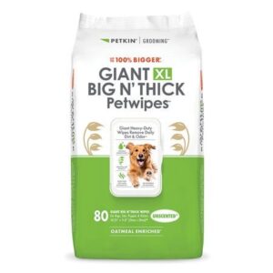 Petkin Gaint Big N' Thick Unscented Petwipes for Dogs and Cats