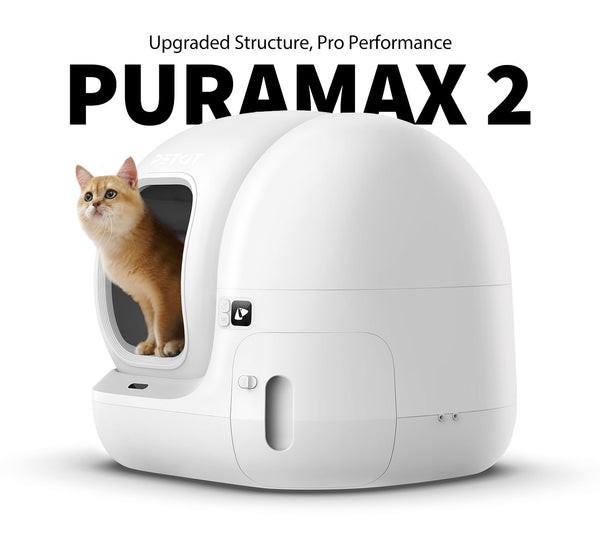 Petkit PuraMax2 Automatic Self Cleaning App Controlled 2.4G WiFi Litter Box for Cats (White)