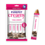 Purepet Tuna and Bonito Lickable Creamy Treats for Cats image 3