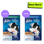 Purina Felix with Mackerel in Jelly and Sardine with Jelly Adult Cat Wet Food Combo image 1