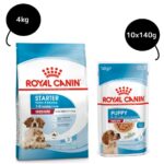 Royal Canin Medium Starter Dry Food for Medium Breed Dog and Puppies and Medium Puppy Dog Wet Food Combo image 1