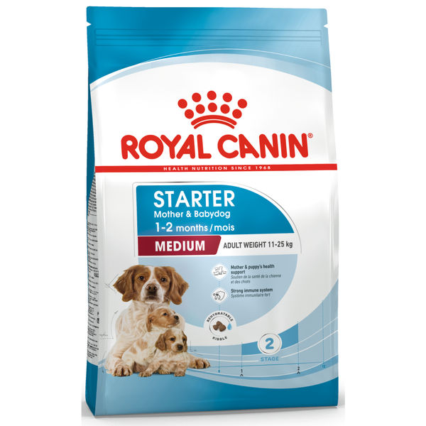 Royal Canin Medium Starter Dry Food for Medium Breed Dog and Puppies and Medium Puppy Dog Wet Food Combo