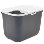 Savic Hop In Modern Litter Tray Box for Cats (Anthracite) image 1