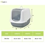 Savic Nestor Jumbo Toilet Home for Cats (Cold Grey) image 3