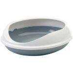 Savic Figaro Oval Litter Tray with Rim for Cats (Cold Grey) image 2