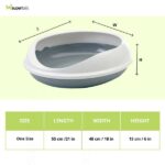 Savic Figaro Oval Litter Tray with Rim for Cats (Cold Grey) image 3
