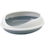 Savic Figaro Oval Litter Tray with Rim for Cats (Cold Grey) image 1