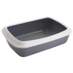 Savic Iriz Litter Tray with Rim for Cats (Cold Grey) image 1