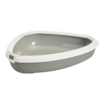Savic Rincon Corner Litter Tray with Rim for Cats (Cold Grey) image 1