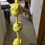 Skatrs 3 Ball Rope Tug Toy for Dogs and Cats (Yellow) image 3