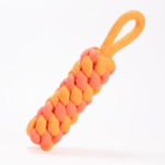 Skatrs Dummy Knotted Rope Chew Toy for Dogs and Cats (Pink/Orange) image 3