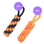 Skatrs Dummy Knotted Rope Chew Toy for Dogs and Cats (Pink/Orange) image 1