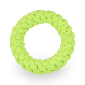 Skatrs Hand Made Ring Shaped Rope Chew Toy for Cats and Dogs (Neon Green)