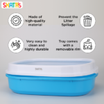 Skatrs Litter Tray for Cats (Blue) image 4