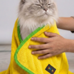 Skatrs Pet towel for dog and cat ( Yellow and Green) image 2