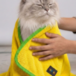 Skatrs Pet towel for dog and cat ( Yellow and Green) image 1