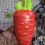 Skatrs Rubber Squeaky Carrot Chew Toy for Dogs (Red) | For Heavy Chewers | Small & Medium Dogs image 2