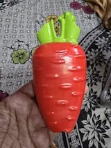 Skatrs Rubber Squeaky Carrot Chew Toy for Dogs (Red) | For Heavy Chewers | Small & Medium Dogs