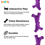 Skatrs Rubber Twisted Bone Toy for Dogs (Purple) image 4