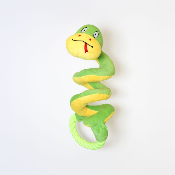 Skatrs Snake Plush Toy with Rope for Dogs